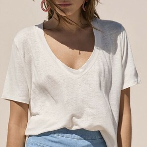 Tシャツ 半袖 Vネック 無地 ゆったり 快適 レディースファッション  MBQ825