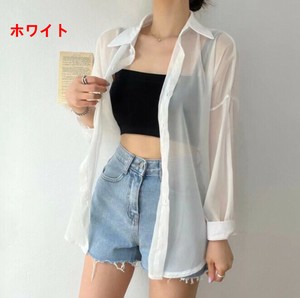 シャツ 長袖 日焼け止め   薄手 無地 ゆったり 快適 レディースファッション   MBQ830