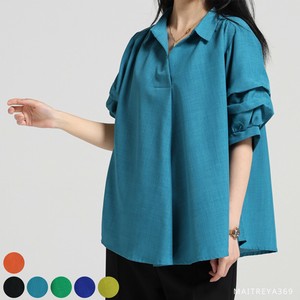 T-shirt Tuck Sleeves Band Collar