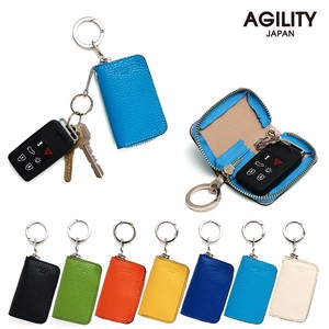 Key Case Genuine leather Round Fastener Made in Japan
