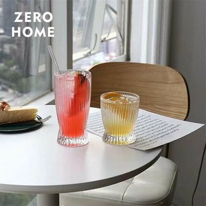グラス 縦縞 ムース甘いカップ ジュースカップ 冷たい飲み物カップ