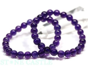 ☆高品質☆【ブレスレット】ウルグアイアメジスト (2A) (約7.5〜8mm) 【天然石 パワーストーン】