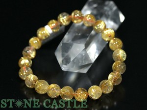 ☆一点物☆【ブレスレット】極太タイチンルチルクォーツ (6A++) 6158F (約8.5〜9mm) (鑑別書付)