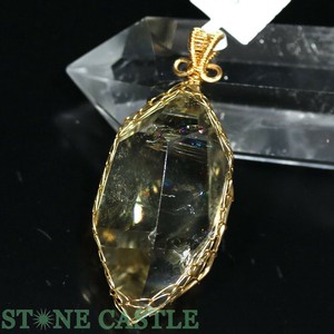 ☆一点物☆【ペンダントトップ】レインボーシトリンクォーツ タンブルカット (14K) No.41