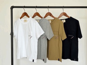 コットン100%刺繍&トリコテープポケットTシャツ[吸水速乾]