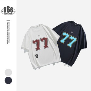 P21921Tシャツ トップス 半袖 2025春夏新作 カジュアル 韓国風 字母 男女通用 メンズ 男 ファッション