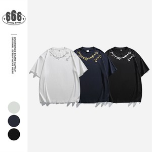 P21948Tシャツ トップス 半袖 2025春夏新作 カジュアル 韓国風 字母 男女通用 メンズ 男 ファッション