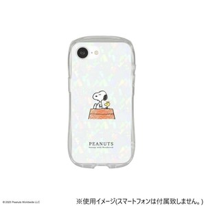 ピーナッツ iPhone16e対応 クリスタルクリアケース スヌーピー ドッグハウス SNGG-124A