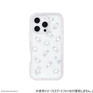 ピーナッツ iPhone16 Pro対応 プランプフレームケース スヌーピー 総柄 SNGG-88B