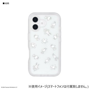 ピーナッツ iPhone16 対応 プランプフレームケース スヌーピー 総柄 SNGG-87B