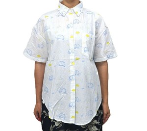 Button Shirt/Blouse Short Sleeve Shirt