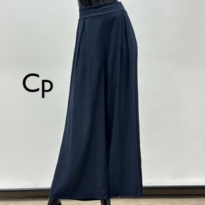 【イタリア製】Cp タックデザイン 麻混レーヨン ストレートワイドパンツ