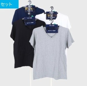 紳士　綿100％天竺半袖V首Tシャツ　30枚入り 497632
