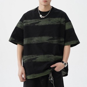 Tシャツ ラウンドネック 半袖 レジャー 快適  ゆったり メンズ ファッション  MBQ980