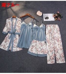 パジャマ 5点セット 夏 胸パッド付き 花柄 快適 レディース ファッション MBQ988
