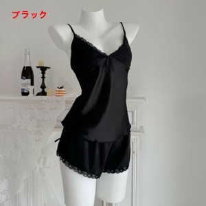 パジャマ 2点セット サスペンダー 夏 胸パッド付き 無地 快適 レディース ファッション MBQ992