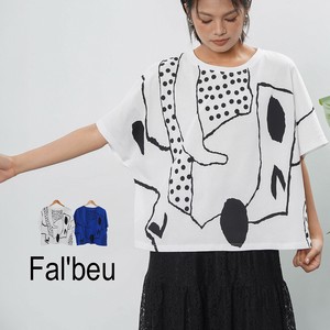 【新作】アート柄デザイントップス　ボックスシルエットTシャツ　コットン100　2色展開