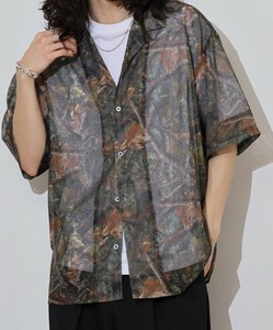 Button Shirt Patterned Short Sleeve Shirt