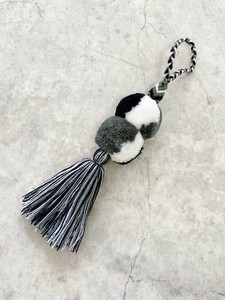 【新作入荷】メキシコ製・ポンポンチャーム【同色3点セット売り】グレーMIX