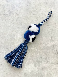 【新作入荷】メキシコ製・ポンポンチャーム【同色3点セット売り】ネイビーMIX