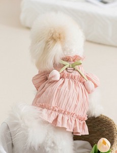 犬服 2色6サイズ ドッグウェア ペット服 ワンピース チューリップ