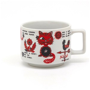 三郷陶器 マグ(猫とフクロウ) 6827-01