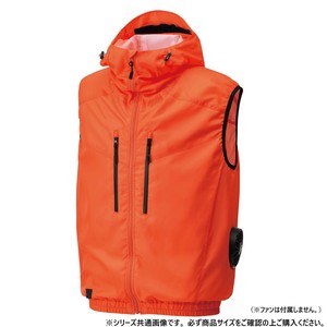 サンエス フード付ベスト 30:オレンジ 3L KF92112
