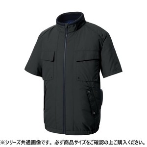 サンエス エコ半袖ブルゾン 9:ブラック M KF92410