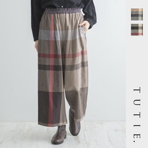 长裤 下装 法兰绒格纹 棉 棉麻
