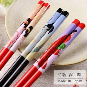 Chopsticks Bamboo Chopsticks Japan Inbound Ukiyoe 22.5cm Made in Japan