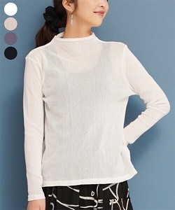 T-shirt Bottle Neck Sheer Mesh 100% Cotton Cut-and-sew [2025 NEW]
