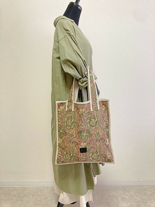 新作★【Swaraj】ハンドブロックプリントTOTE / ASH PNK