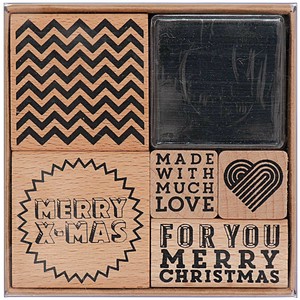 ［輸入スタンプ ］RICO DESIGN スタンプ セット☆メリークリスマス ギザギザ 英字☆