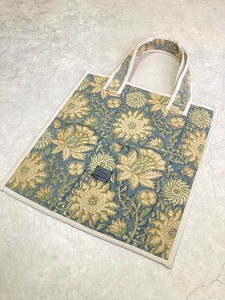 おすすめ★新作★【Swaraj】ハンドブロックプリントTOTE / ASH BLU