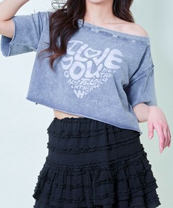 【SALE】ケミカル加工ハートロゴタンタケTシャツ