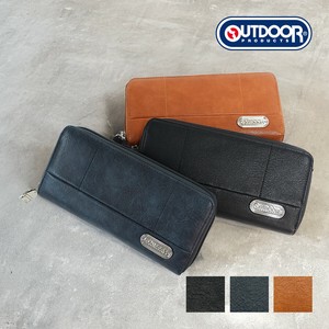 アウトドアプロダクツ 財布 長財布 OUTDOOR PRODUCTS ラウンドジップ ロゴプレート ステッチワーク メンズ