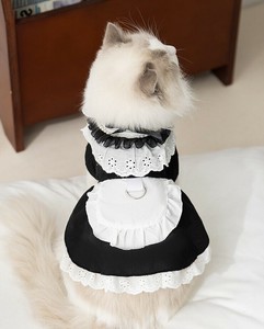 猫服 2色6サイズ ねこ キャットウェア ペット服 メイド服