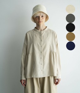 Button Shirt/Blouse Gathered Blouse Corduroy