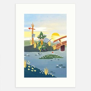 NEW【ムーミン・北欧】[Postery］ポスター　30×21　Moomin　Snufkin　And　Dragon　Fishing