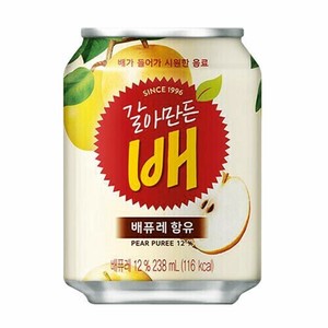 ヘテ すりおろし梨ジュース 238ml (缶)　韓国飲料 清涼飲料水 梨果肉入り