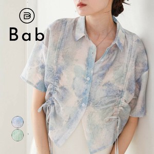 Button Shirt/Blouse Nuance Print Sheer Shirt [2025 NEW]