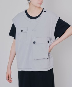 背心外套/马甲 口袋 褶边/木耳边