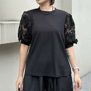 u28174トップス レディース シャツ Tシャツ 日系 レース ヴィンテージ 2色 2025夏新作