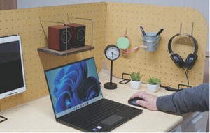 Office Furniture Partitioned Desktop black