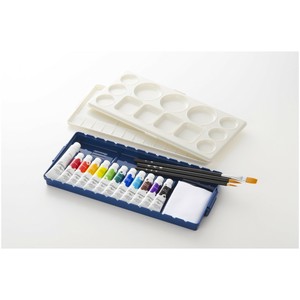 クサカベ アキーラガッシュ 絵具 エクセルセット(20mlホワイト入) 筆付
