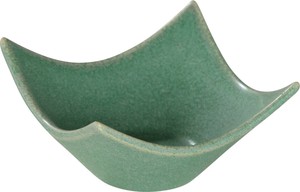 Mino ware Side Dish Bowl Square Green Pooh 8cm Made in Japan
