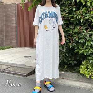 洋装/连衣裙 开叉 下摆 新商品 猫和老鼠 衬衫洋装/连衣裙