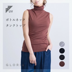 【新色入荷！】【定番人気商品！】UVカット　ボトルネック無地タンクトップ（M~LLサイズ）