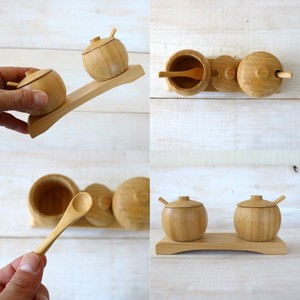 食卓の小物入れとして活躍中！【bamboo・実用的】竹製薬味入れセット　スプーン付