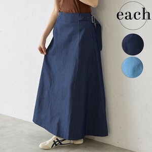 【each新作】 サイドはと目ベルト デザインデニムスカート each東京